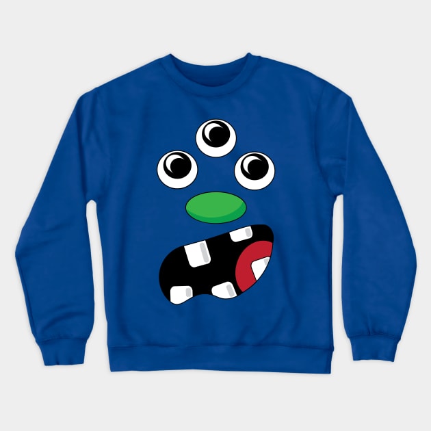 Silly Monster Face T-Shirt | Three Eyes Crewneck Sweatshirt by TeesByJay